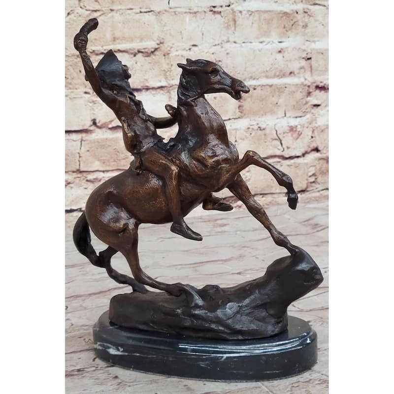 Scalp Frederic Remington Bronze Statue Sculpture Native American Western 10 Inches X 9 Inches