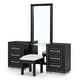 preview thumbnail 12 of 16, Furniture of America Alaric Modern Black Solid Wood 6-Drawer Vanity Set with LED and Power Outlet