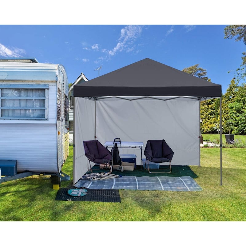 ABCCANOPY Durable Easy Pop up Canopy Tent Outdoor canopy tent - 10ftx10ft with 2 sidewall - Black