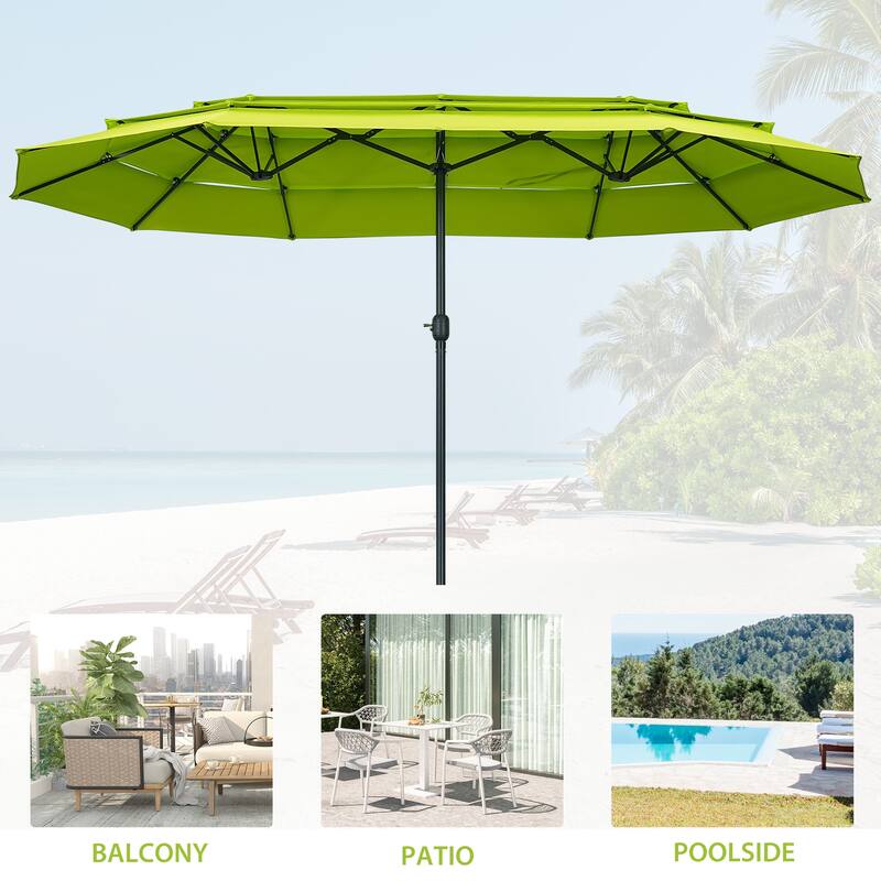 15ft Patio Umbrella with 3-Tiers Umbrella Top without Base