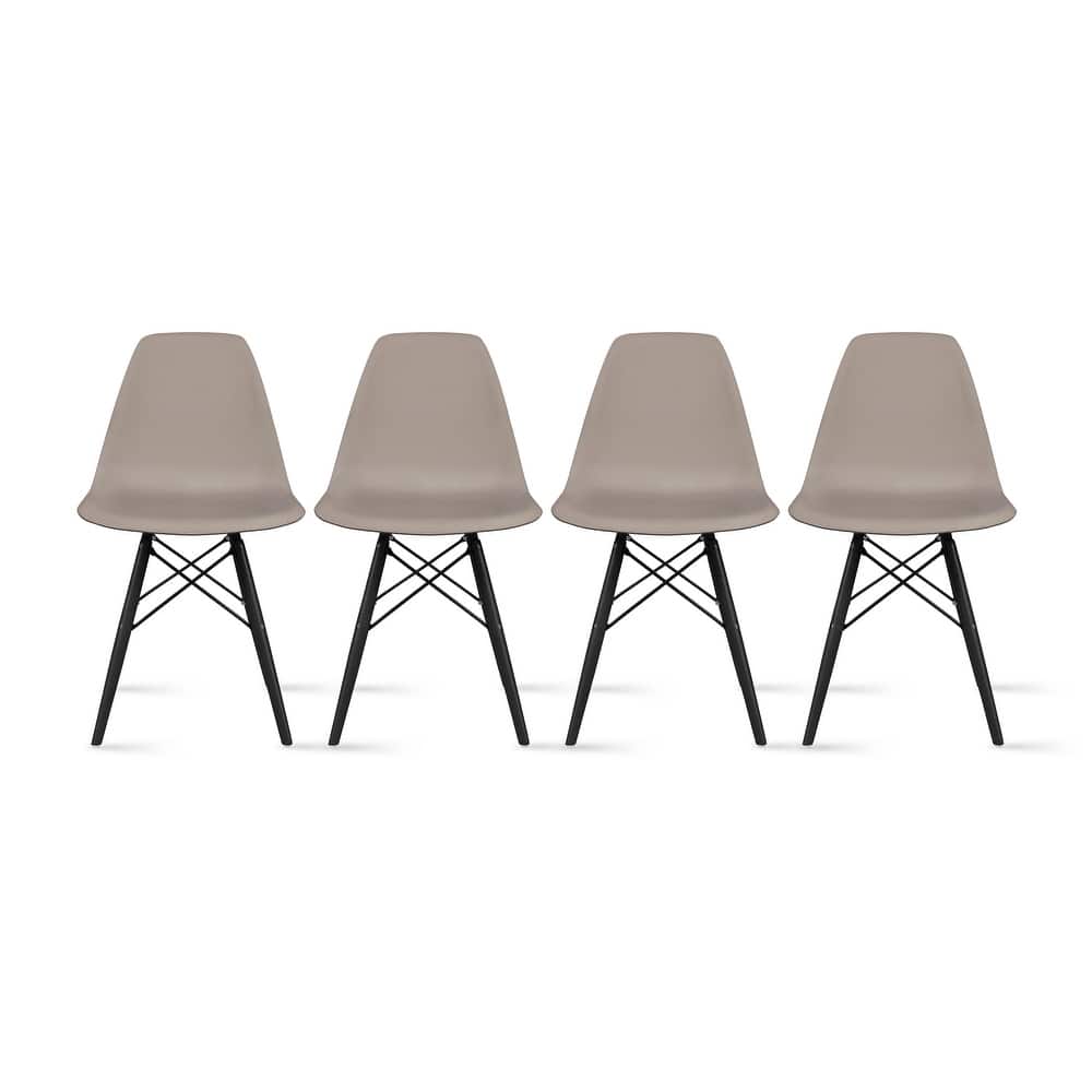 Molded Dining Side Chairs For Kitchen Eiffel Metal Legs Design Bedroom Waiting Room (Set of 4)