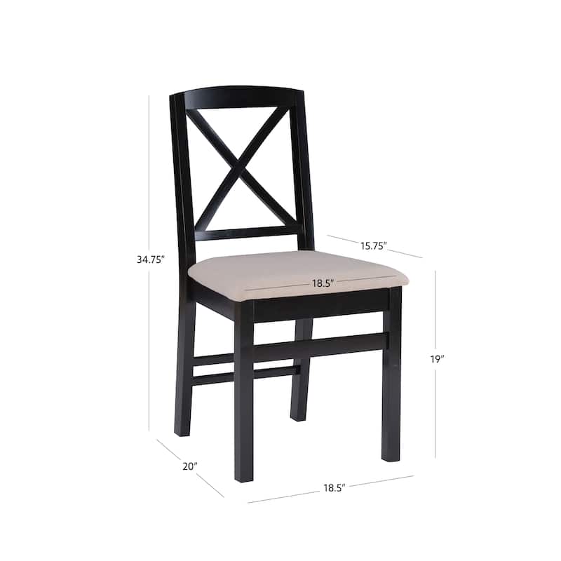 Josie Black Wooden 4-Piece Nook Table and Dining Chair Set with 2 Chairs