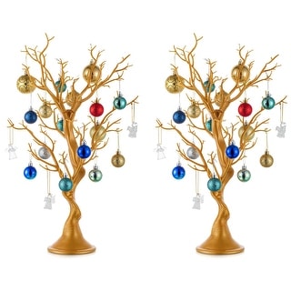 2Pcs Gold Christmas Tree Branch Artificial Manzanita Tree Centerpieces ...