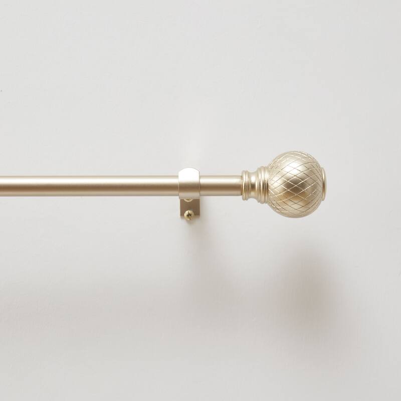 DKNY Griffin Curtain Rod and Finial Set - 48" - Matte Gold
