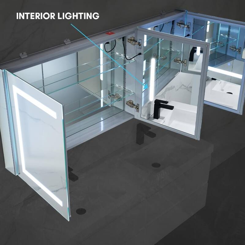 LED Lighted Bathroom Medicine Cabinet with Mirror
