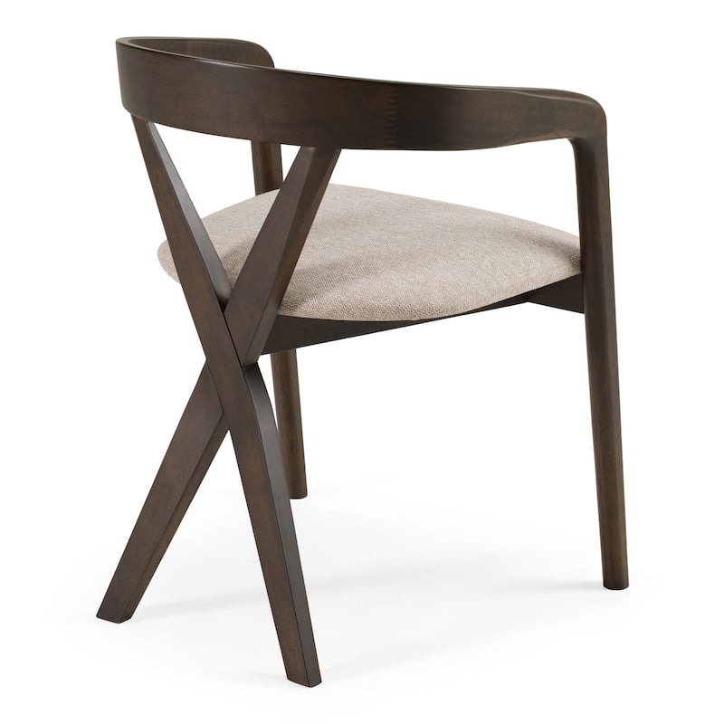 Modrest Weiss Mid-Century Modern Light Grey Fabric & Wenge Dining Chair
