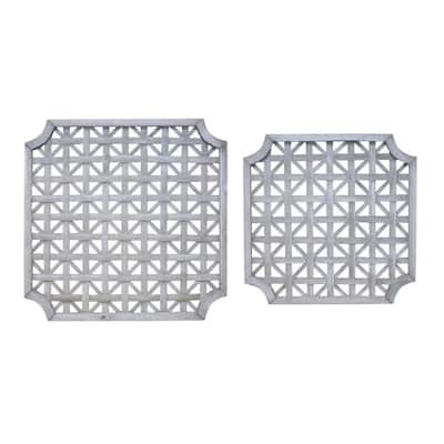 Woven Wood Wall Hanging (Set of 2) - Multi-Color