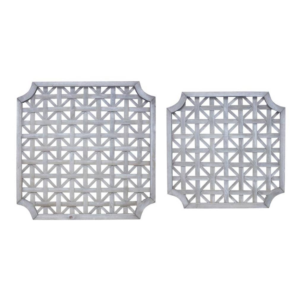 Woven Wood Wall Hanging (Set of 2) - Multi-Color