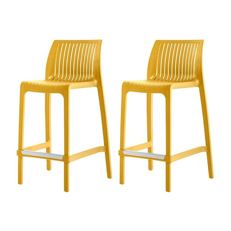 Milos Resin Stackable Counter Stools, Set of 2