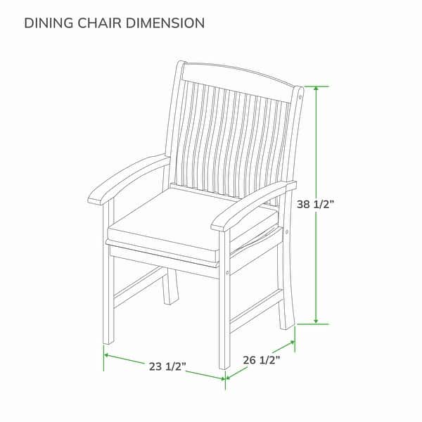dimension image slide 1 of 3, Cambridge Casual Chignik 7-piece Teak Patio Extendable Dining Set