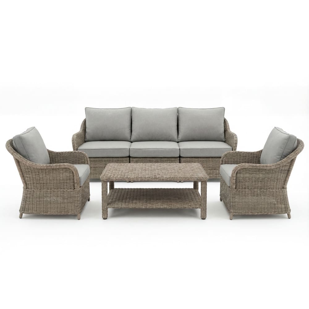 Martha Stewart All-Weather Patio Sofa with 2 Club Chairs and Coffee Table - 56.25"W x 31.25"D x 30.25"H
