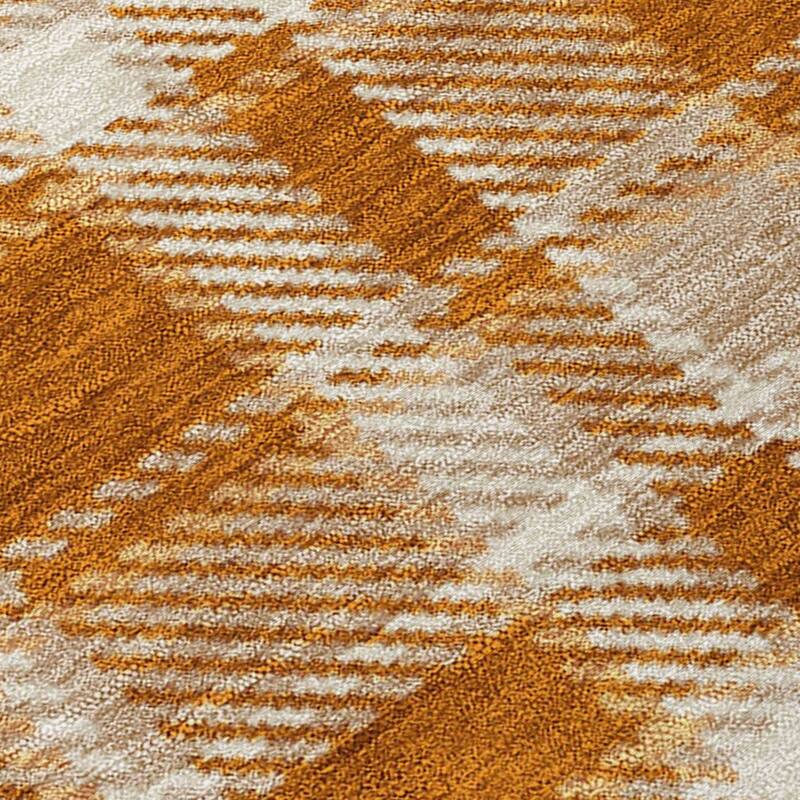 Alsimi Plaid Long-Lasting Vibrance Blended Style Outdoor Rug - 10' X 14'