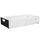 preview thumbnail 17 of 15, White Floor Bed Frame, Twin Size Upholstered Platform Bed with Slats, Guardrail and Charging Station for Children, Boys & Girls