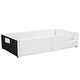 preview thumbnail 14 of 12, White Twin Upholstered Platform Bed with Guardrail & Charging Station