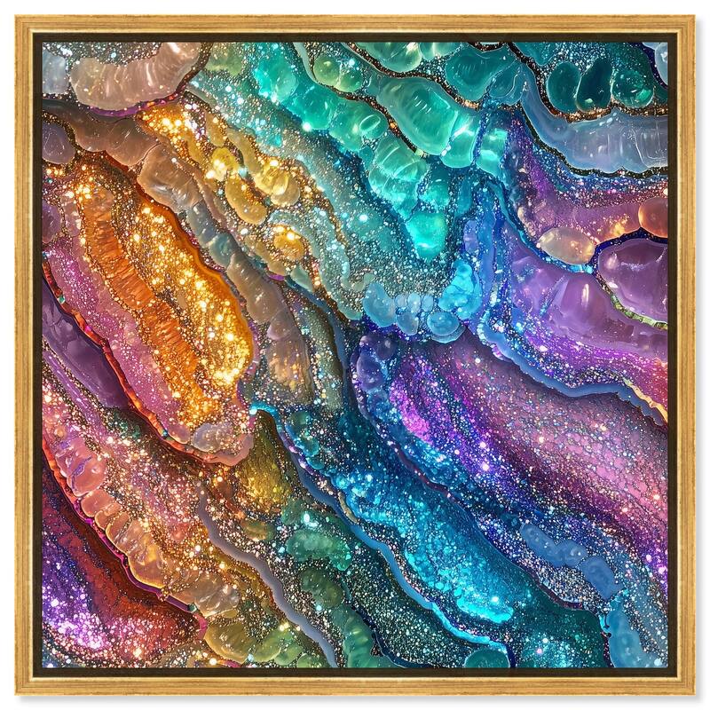 Glittering Spectrum I Canvas by Art Remedy - Gold - 16" x 16"