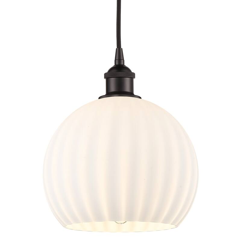 Innovations Lighting 616-1P 12 10 White Venetian Pendant White - Oil Rubbed Bronze