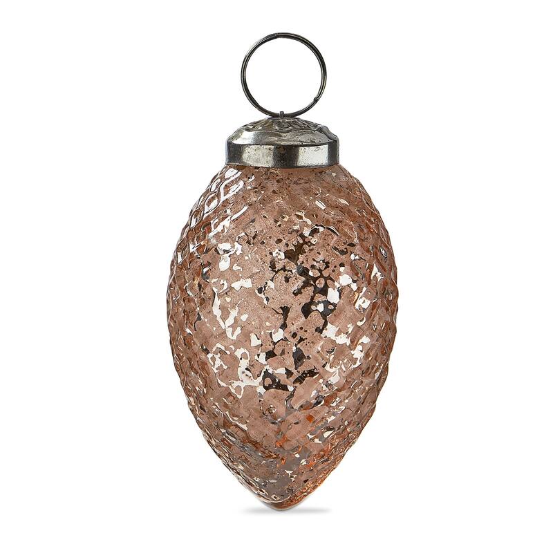 Vintage Diamond Cone Ornament 3 Inch Pink Glass Tree Decoration for Christmas Dust Clean