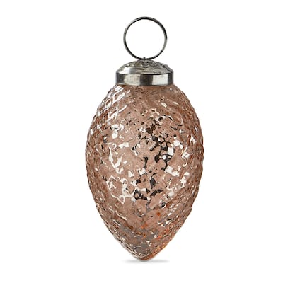 Vintage Diamond Cone Ornament 3 Inch Pink Glass Tree Decoration for Christmas Dust Clean