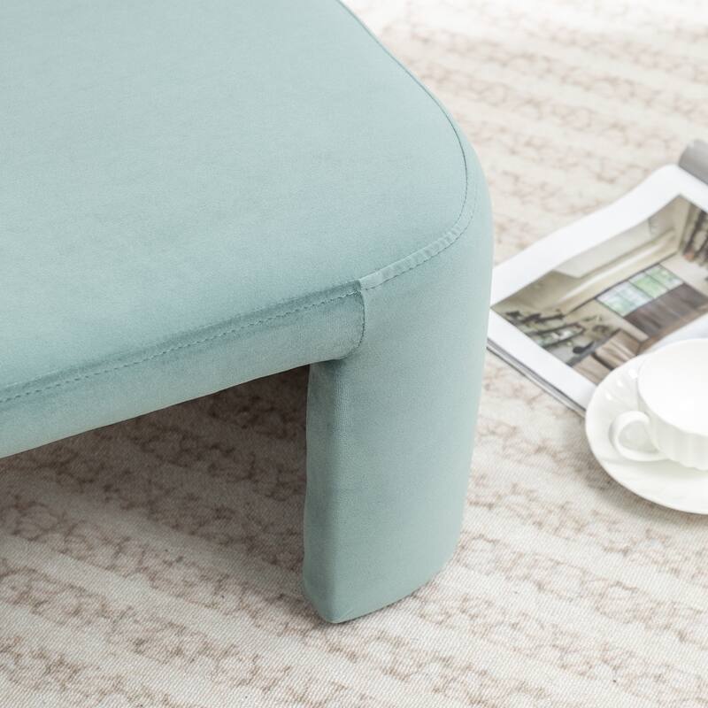 SEYNAR Modern Velvet Rectangle Accent Ottoman