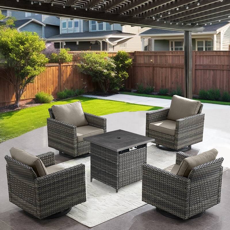Gymojoy Outdoor Fire Pit Conversation Set, Patio Furniture with Cushions