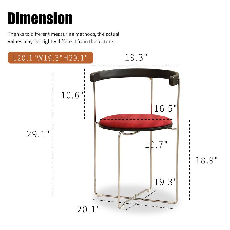 Folding Chair with Modern Design,Chrome Frame with Wood back,Upholstered for Dining Living Room Kitchen Chairs,1pc (Red-