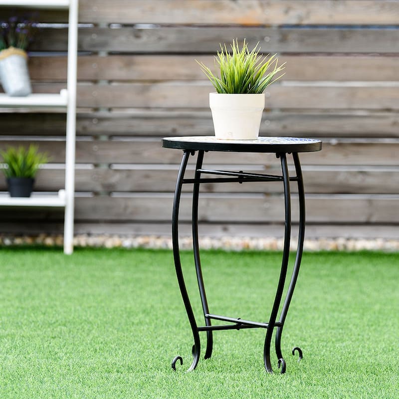 Costway Outdoor Indoor Accent Table Plant Stand Scheme Garden Steel