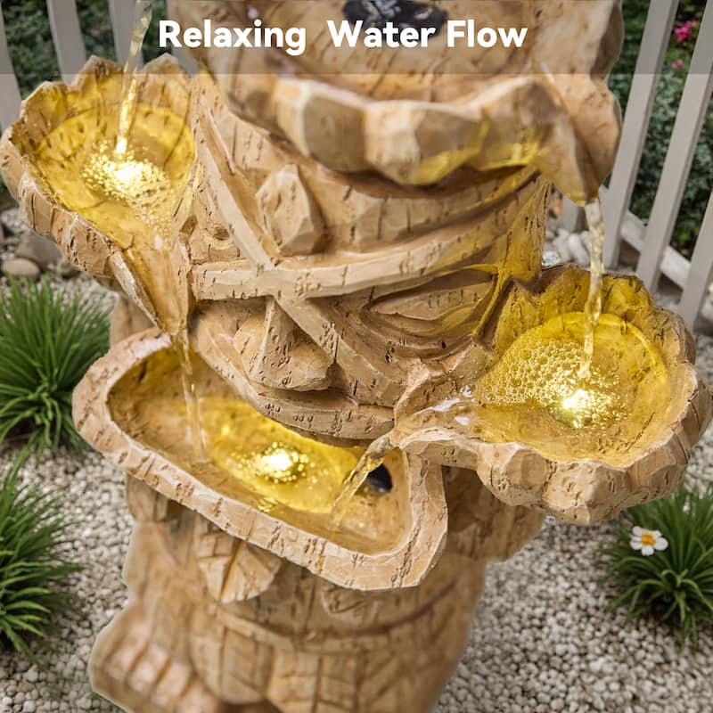 Vbal Hand Crafted Cascading 3-White Accents Weather Resistant Fountain