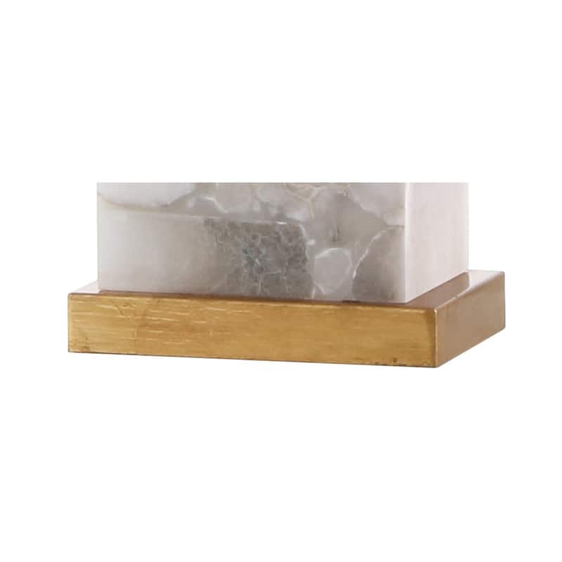 Eloise 27.5" Alabaster LED Table Lamp, White/Gold Leaf by JONATHAN Y