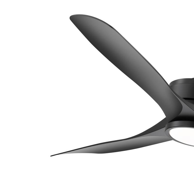 52-inch Black Waterproof Outdoor Ceiling Fan with Light Remote(3-Blade)