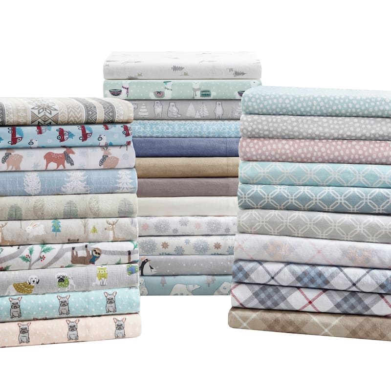 Madison Park Cozy Cotton Flannel Printed Sheet Set
