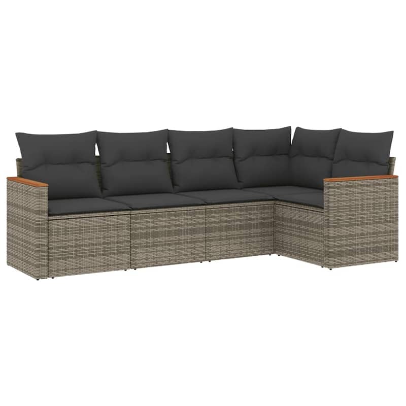 vidaXL Garden Sofa Set Black