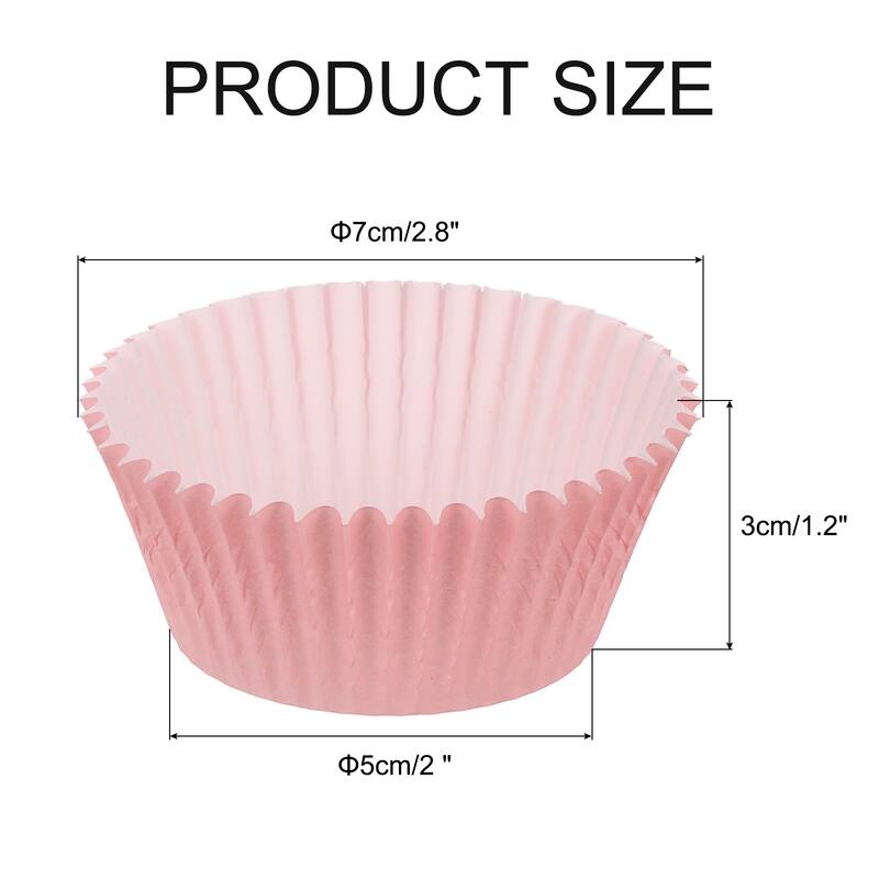 100 Pcs Cupcake Liners Paper Cup for Baking Cupcake Wrapper - Pink