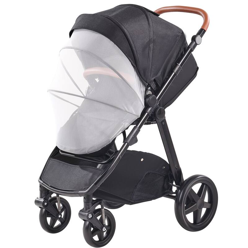 Oxford Aluminum Stroller with Bassinet and Adjustable Canopy - 35.4” L x 25.8” W x 43.9” H
