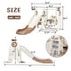 preview thumbnail 13 of 12, 4 in 1 Toddler Slide and Swing Set, Kids Playground Climber Slide Playset with Basketball Hoop