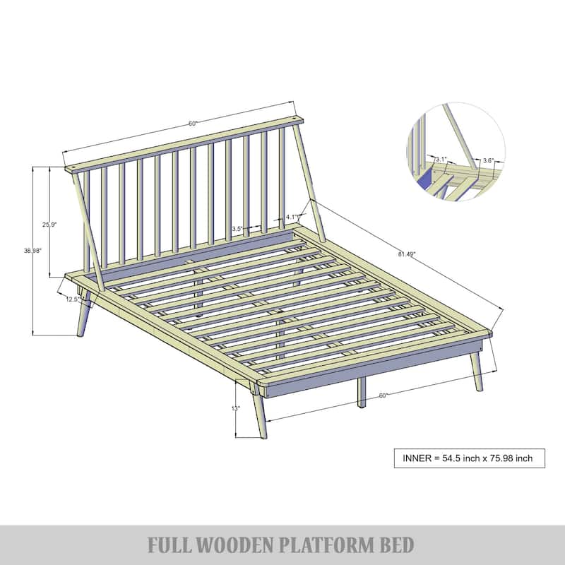 CraftPorch Vintage 4-pieces Wooden Bedroom Set
