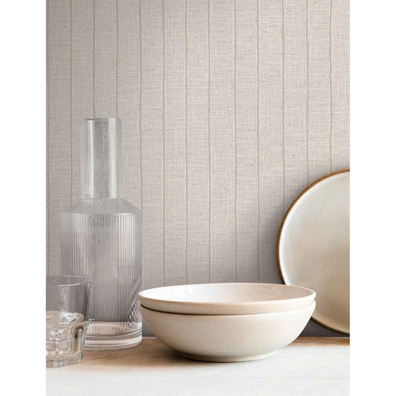 York Wallcoverings Cording Stripe Pearl Wallpaper