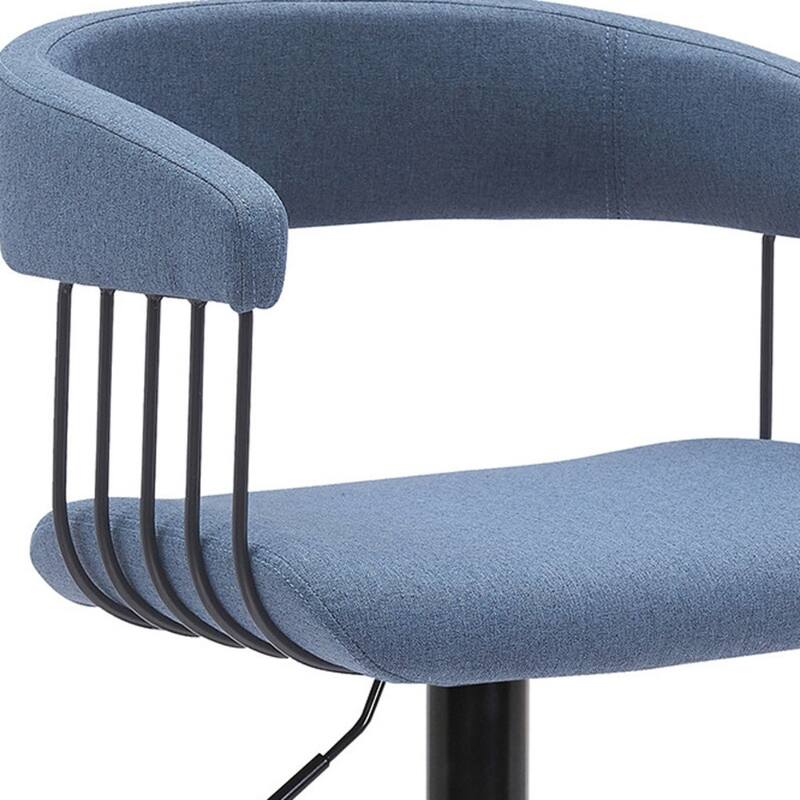 Adjustable Faux Leather Swivel Bar Chair with Footrest and Armrests - 20” x 18” x 44”