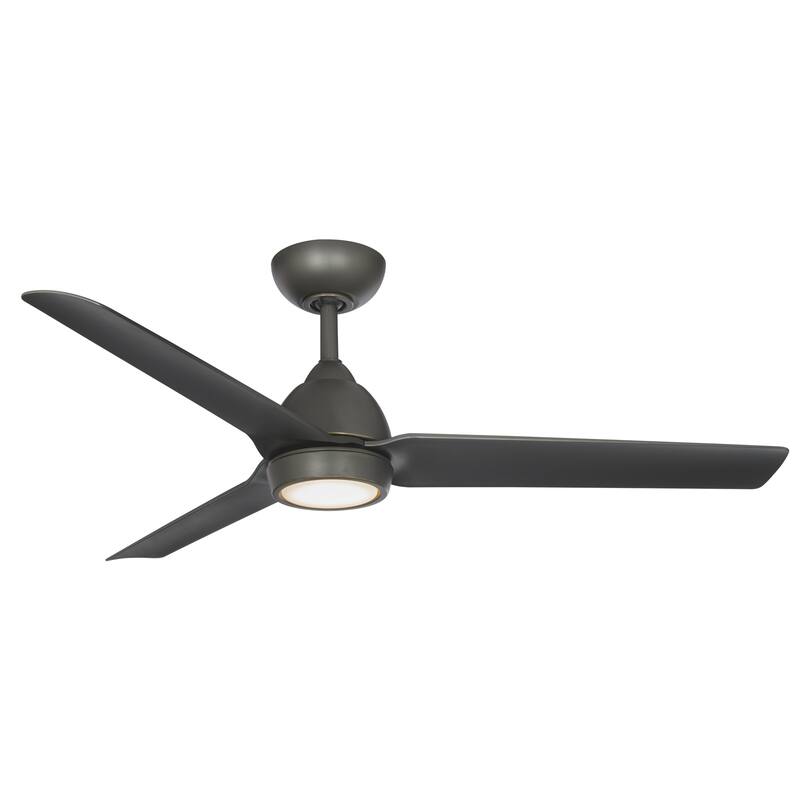 Mocha Indoor/Outdoor 3-Blade 54in Smart Ceiling Fan with 3000K LED Light Kit and Remote Control - 54