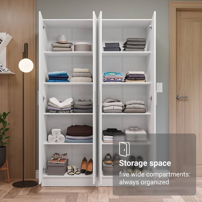 Madesa Wardrobe Cabinet with 4 Doors and 10 Utility Shelves