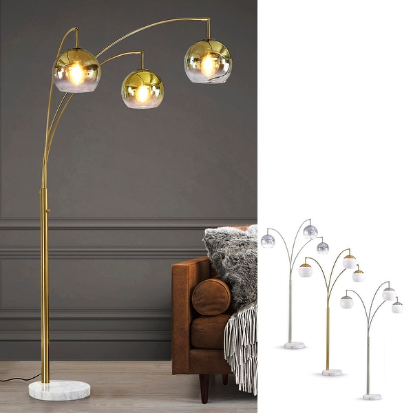 Arched floor lamp with multiple lights hot sale