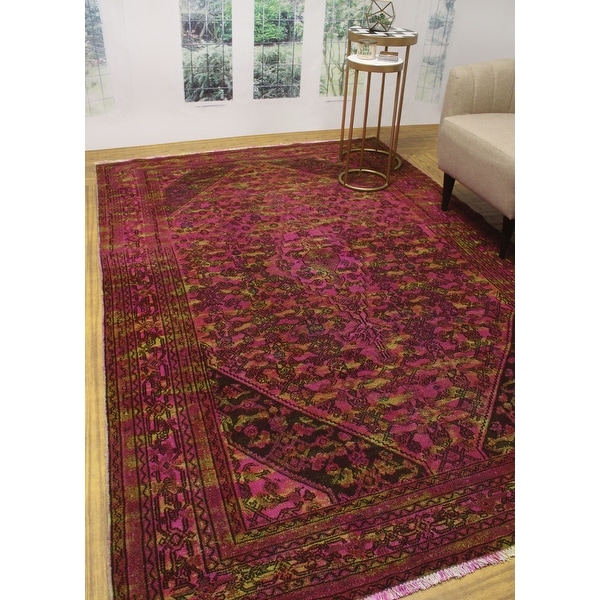 Noori Rug Vintage Distressed Gulnaz Pink/Gold Rug 6'6" x 9'9" Overstock 31259564