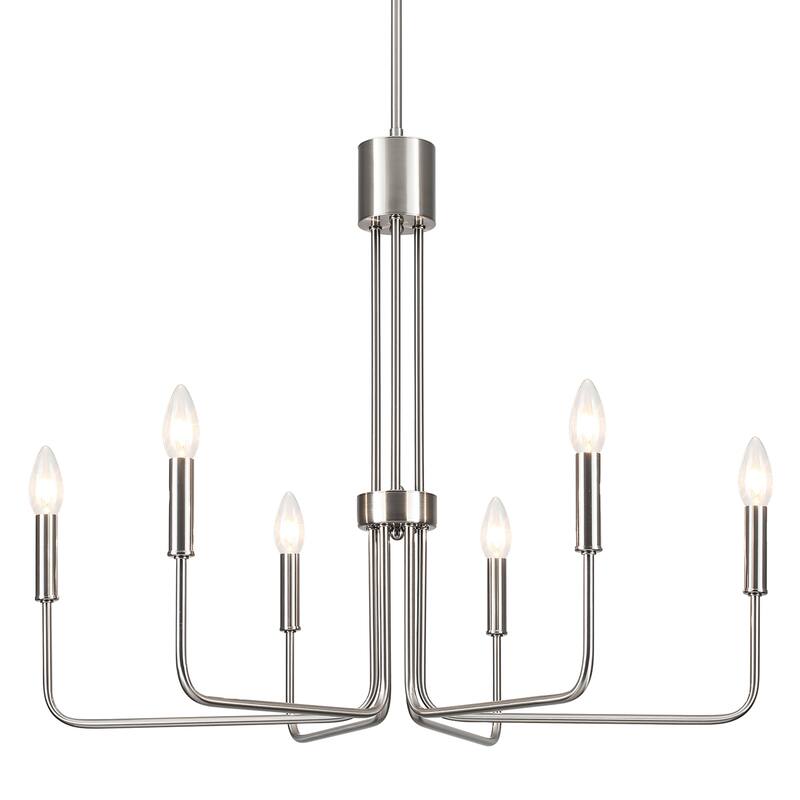 6-Light Candle Style Modern Chandelier for Dining Room