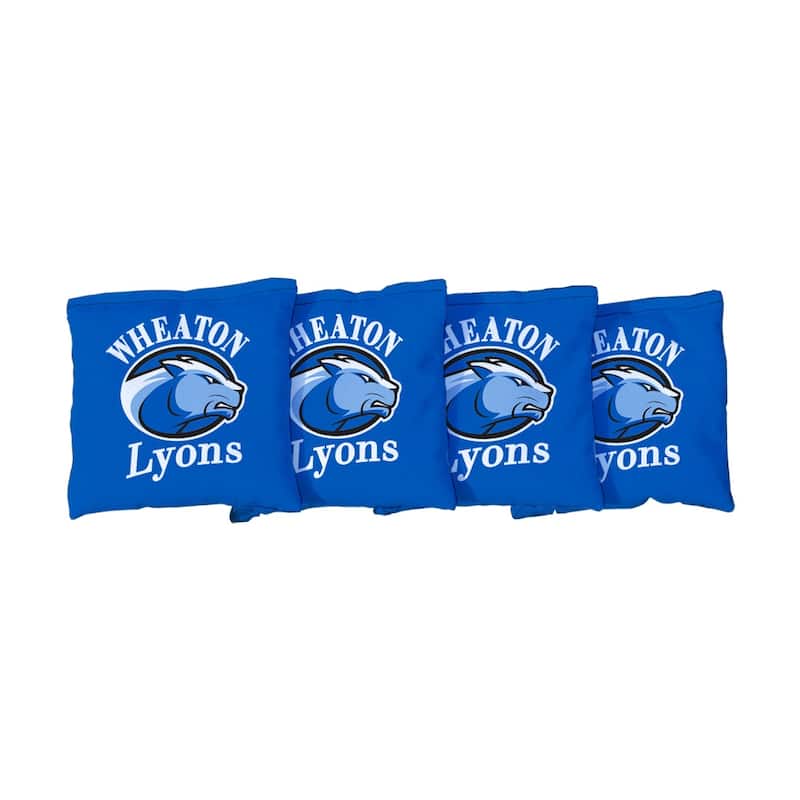 Wheaton College Lyons Blue Cornhole Bags - Corn Filled