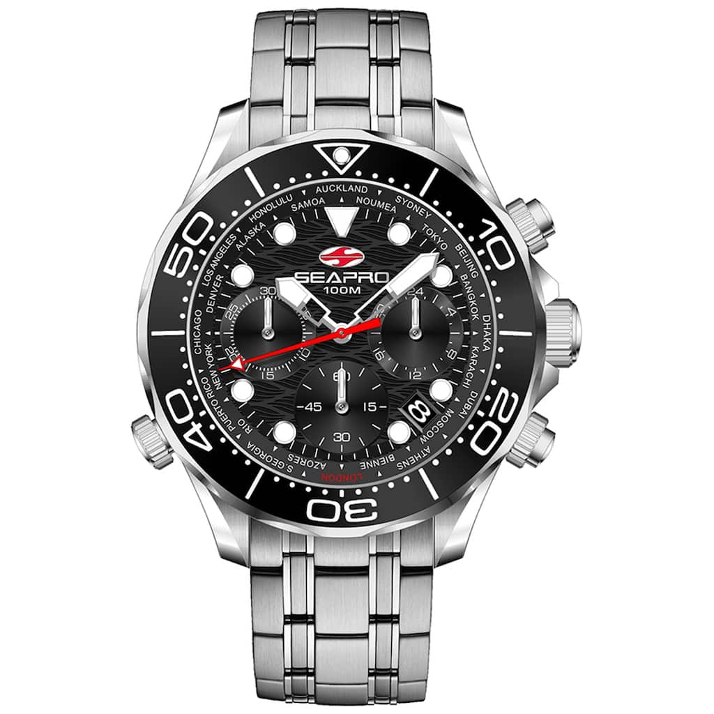 Seapro Men's Mondial Timer Black Dial Watch - SP0150 - 6 (36)