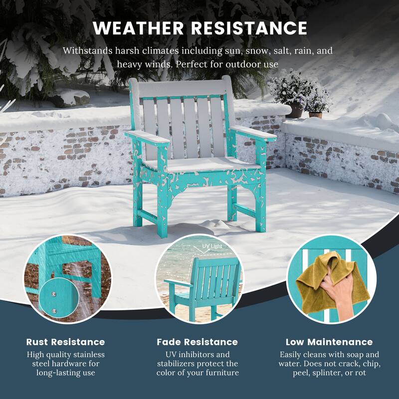 Laguna Outdoor Patio 5-Piece Porch Bench & Rocking Chair Conversation Set