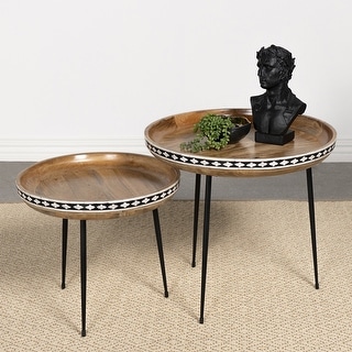 Castra Natural and Black 2-Piece Nesting Tables with Tray Top