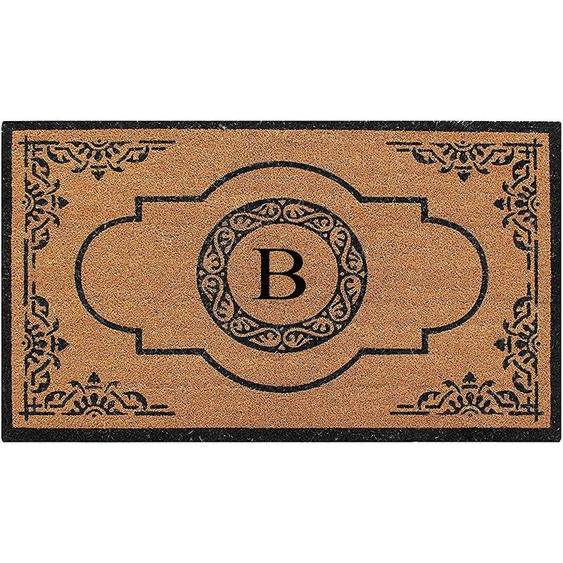 A1HC Abrilina Hand Crafted Heavy Duty Outdoor Monogram Doormat 36"X72" - B