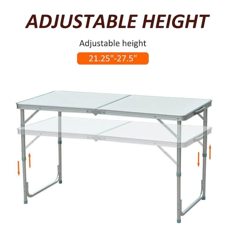 Outsunny Folding Camping Table With Height Adjustability
