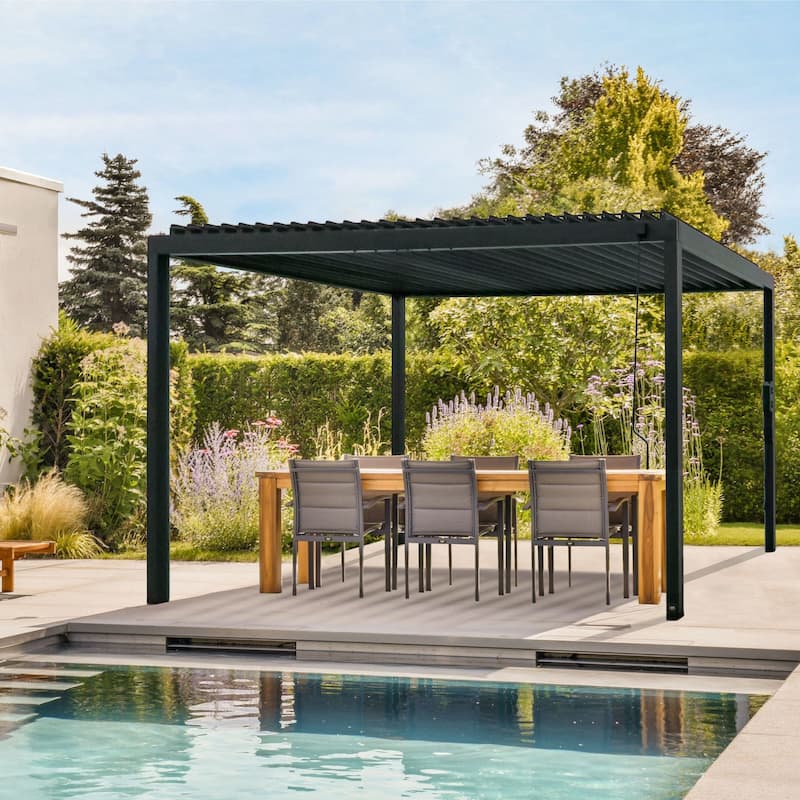 Backyard Discovery Sarasota 16'x10' Galvanized Steel Louvered Pergola