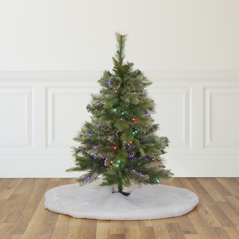 3' Kingston Cashmere Pine Full Artificial Christmas Tree, Multi LED - 3 Foot